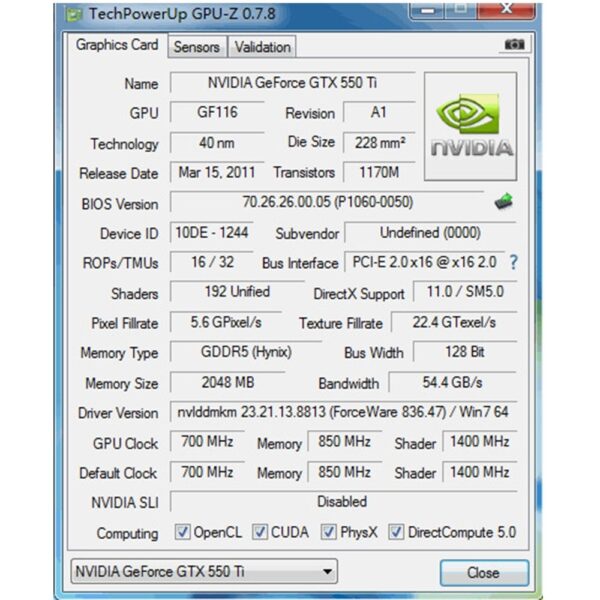 Carte graphique GTX550TI NVIDIA GeForce – Image 6