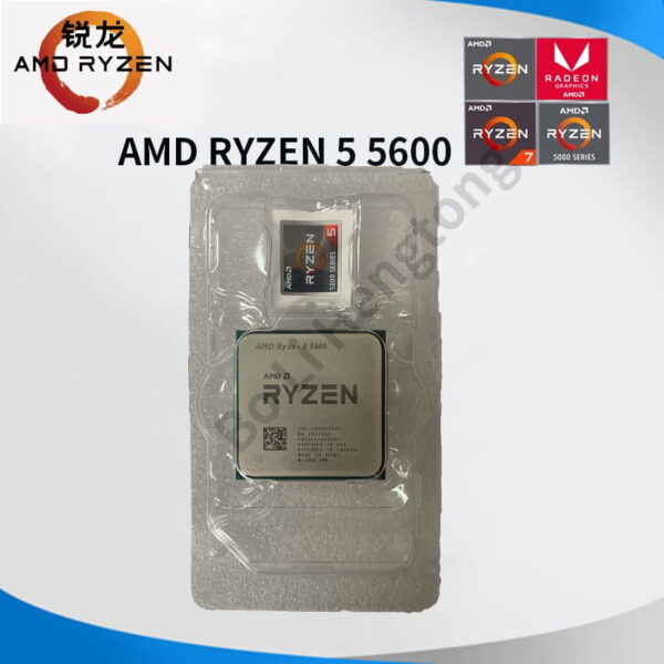 AMD Ryzen R55600 - 3.5 GHz, 6 cœurs, 12 threads, Socket AM4, 7nm, L3 32 mo, 100 – 000000927, sans refroidisseur