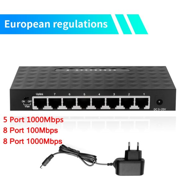 Commutateur réseau Gigabit 8 ports 10/100/1000Mbps – Image 2