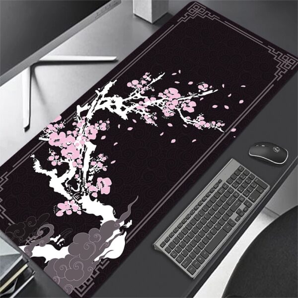 Tapis de souris Japonais Haute Qualité Sakura – Grand tapis de souris japonais, accessoires de jeu, tigre, noir, rose, Kawaii, pour ordinateur de bureau
