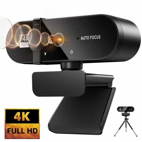 Webcam 4K 1080P Full HD Avec Microphone