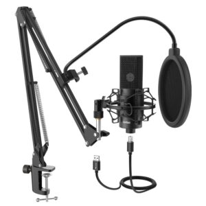 Microphone Professionnel pour enregistrement en Studio - Avec sa réponse en fréquence précise et son diaphragme largement dimensionné, vous pouvez capturer des sons riches et détaillés qui seront parfaits pour tous vos projets audio.