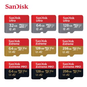 Carte Micro SD EXTREME et Extreme PRO V30 U3 SanDisk - 16 go/32 go/64 go/128 go/256 go, sdhc, TF, carte mémoire 4K UHD